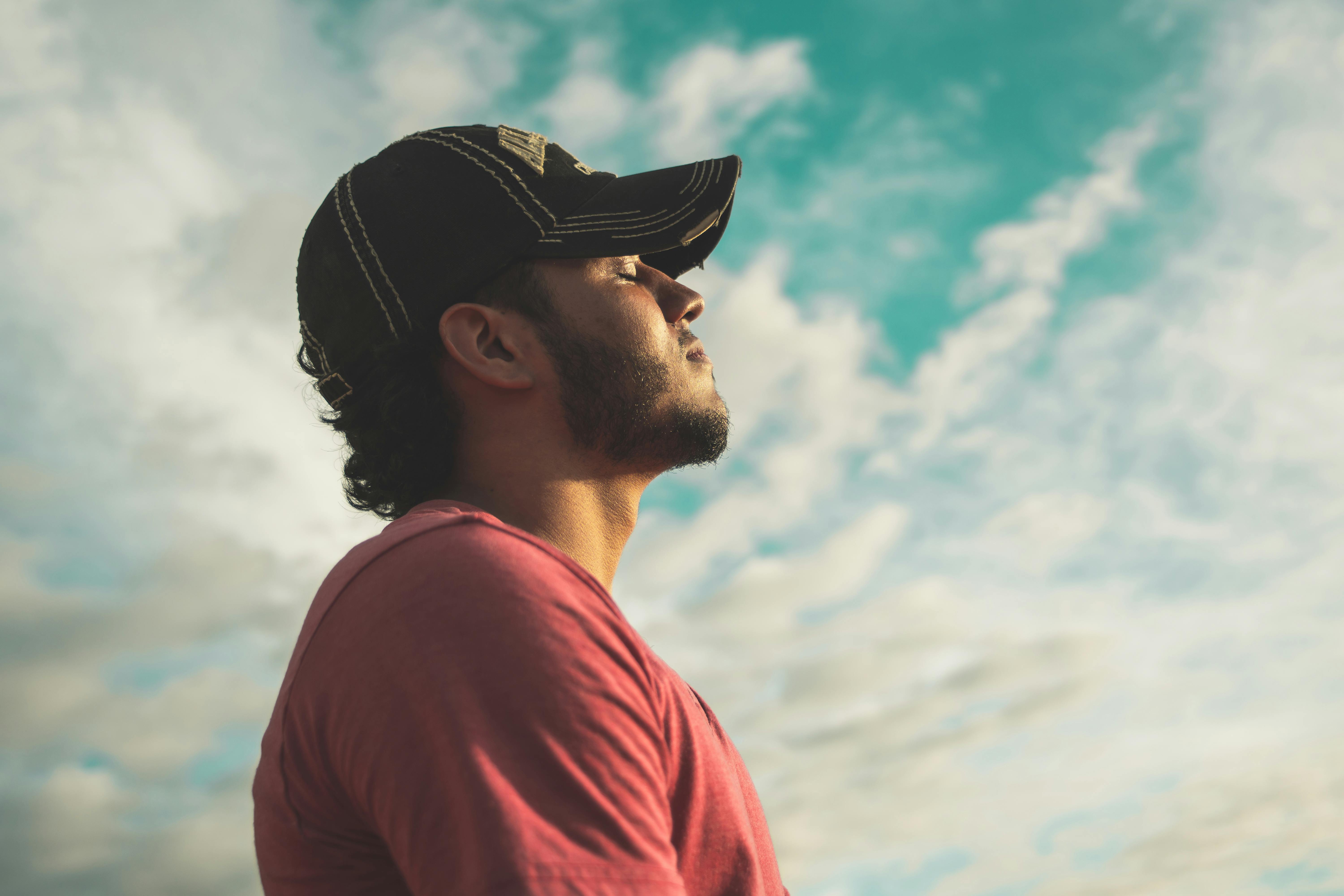 Man looking at the sunset